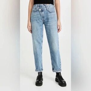 Agolde Denim Blue Straight Leg Jeans